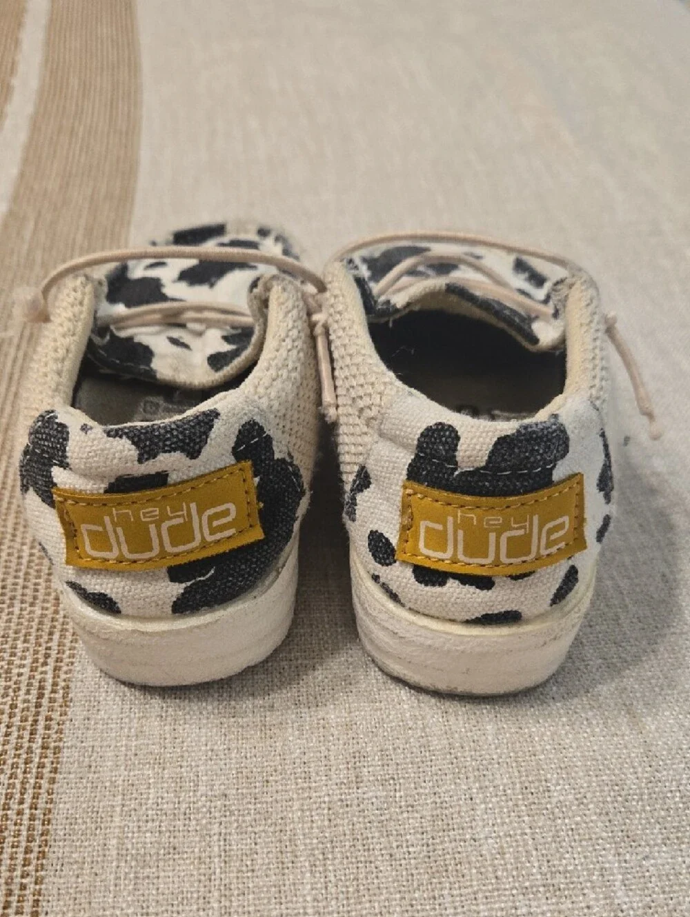 Toddler Canvas Slip-On Hey Dude in Cow Print